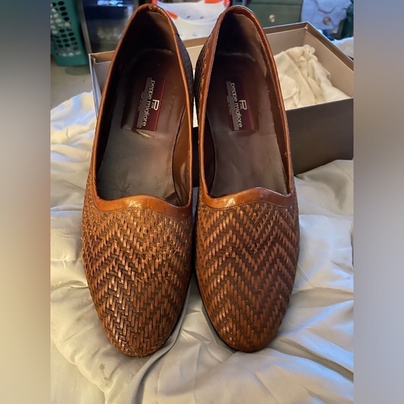 Peppe Migliore Other - MIGLIORE men shoes Made in Italy loafer basket weave leather brown Size 8‌‌